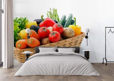 野菜　Vegetables on white background Wall mural